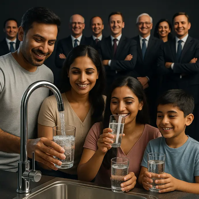 Corporate team satisfied with HydroAce